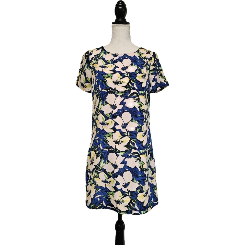 J. Crew Floral Print Short Sleeve Gallery Dress Size 2 Hawaiian Resort